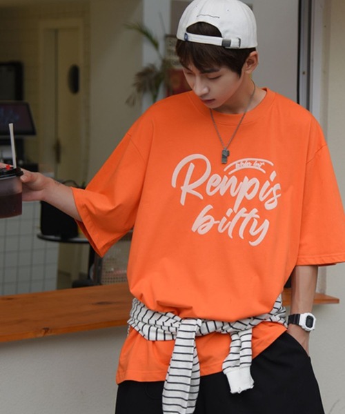 MGV(エムジーヴィー)の「ペイント風ロゴオーバーサイズTシャツ(Tシャツ/カットソー・メンズ・ホワイト/ブラック/ブルー/オレンジ・MEDIUM/LARGE/X-LARGE)」の10枚目の写真