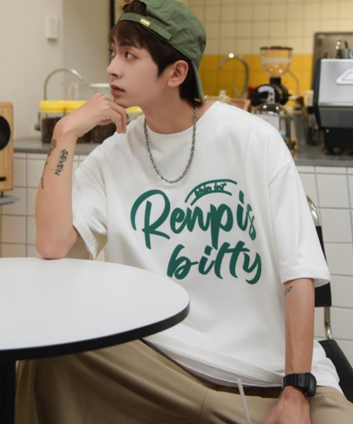 MGV(エムジーヴィー)の「ペイント風ロゴオーバーサイズTシャツ(Tシャツ/カットソー・メンズ・ホワイト/ブラック/ブルー/オレンジ・MEDIUM/LARGE/X-LARGE)」の11枚目の写真