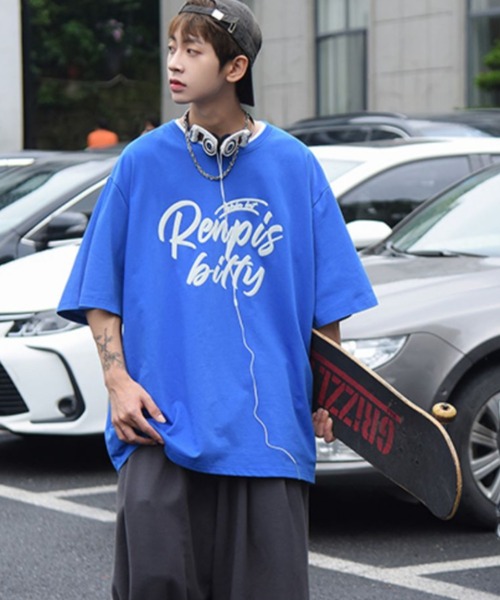 MGV(エムジーヴィー)の「ペイント風ロゴオーバーサイズTシャツ(Tシャツ/カットソー・メンズ・ホワイト/ブラック/ブルー/オレンジ・MEDIUM/LARGE/X-LARGE)」の13枚目の写真