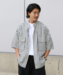B.C STOCK | ワッシャーダブルフラップスタンドシャツ(シャツ/ブラウス)
