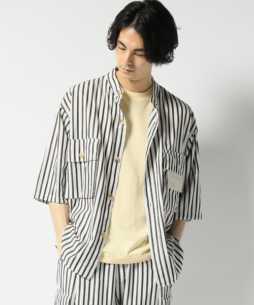 B.C STOCK（ベーセーストック）の「ワッシャーダブルフラップスタンドシャツ（シャツ/ブラウス・メンズ・ホワイト・MEDIUM/LARGE）」の15枚目の写真