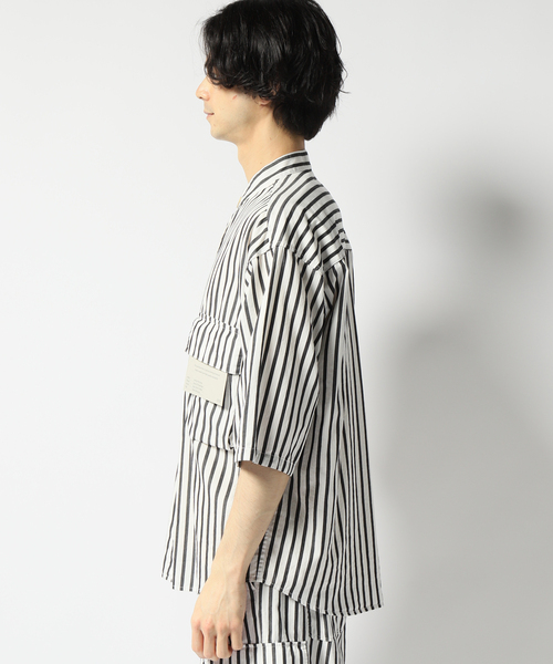 B.C STOCK（ベーセーストック）の「ワッシャーダブルフラップスタンドシャツ（シャツ/ブラウス・メンズ・ホワイト・MEDIUM/LARGE）」の8枚目の写真