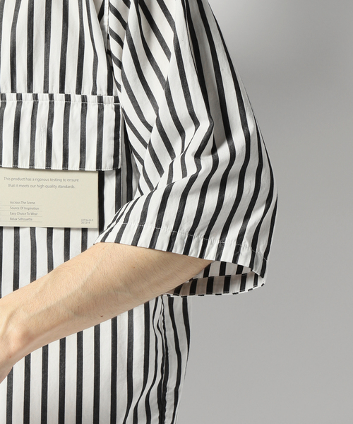 B.C STOCK（ベーセーストック）の「ワッシャーダブルフラップスタンドシャツ（シャツ/ブラウス・メンズ・ホワイト・MEDIUM/LARGE）」の11枚目の写真