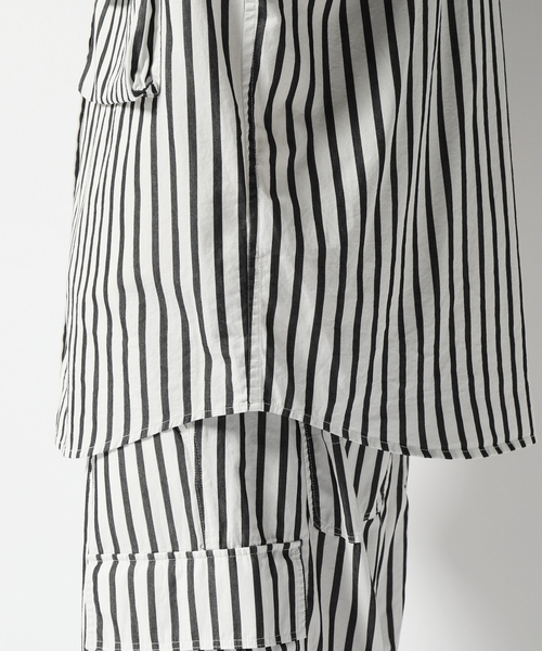 B.C STOCK（ベーセーストック）の「ワッシャーダブルフラップスタンドシャツ（シャツ/ブラウス・メンズ・ホワイト・MEDIUM/LARGE）」の9枚目の写真