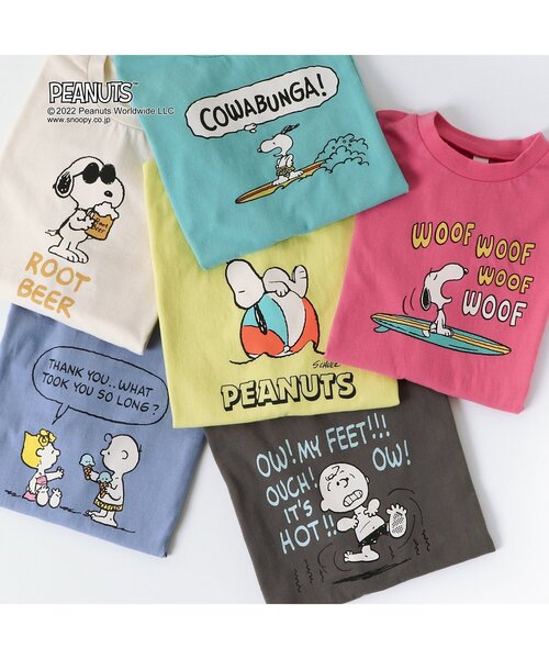 PEANUTS（ピーナッツ）の「PEANUTS 6柄Tシャツ（Tシャツ/カットソー・キッズ・チャコール/ピンク/パープル/エメラルド/オフホワイト/イエロー・120/100/80/110/130/90）」の7枚目の写真