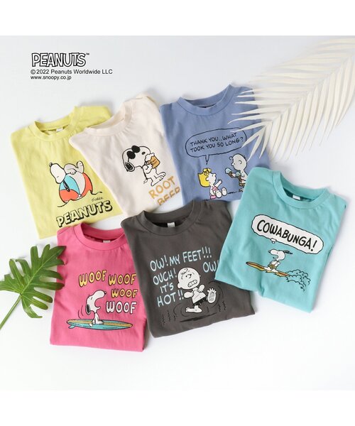 PEANUTS（ピーナッツ）の「PEANUTS 6柄Tシャツ（Tシャツ/カットソー・キッズ・チャコール/ピンク/パープル/エメラルド/オフホワイト/イエロー・120/100/80/110/130/90）」の8枚目の写真
