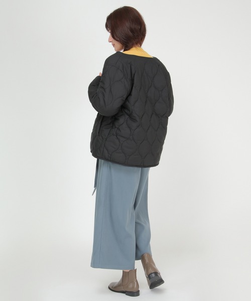 ikka(イッカ)の「2WAYボアキルトブルゾン(ブルゾン・レディース・ブラック/ベージュ/グリーン系その他・S/M/L)」の8枚目の写真