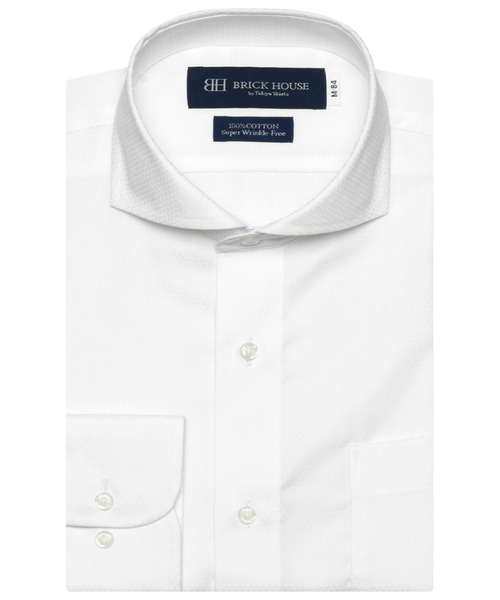 TOKYO SHIRTS(トウキョウシャツ)の「形態安定ノーアイロン ホリゾンタルワイド 長袖ビジネスワイシャツ(ビジネスシャツ・メンズ・ホワイト・首回り42cm-裄丈86cm/首回り41cm-裄丈82cm/首回り41cm-裄丈86cm/首回り39cm-裄丈84cm/首回り39cm-裄丈80cm/首回り43cm-裄丈82cm/首回り43cm-裄丈86cm/首回り37cm-裄丈84cm/首回り42cm-裄丈82cm/首回り37cm-裄丈80cm)」の1枚目の写真