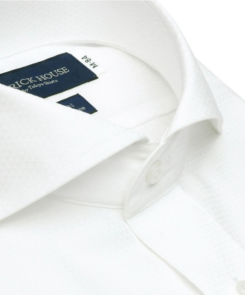 TOKYO SHIRTS(トウキョウシャツ)の「形態安定ノーアイロン ホリゾンタルワイド 長袖ビジネスワイシャツ(ビジネスシャツ・メンズ・ホワイト・首回り42cm-裄丈86cm/首回り41cm-裄丈82cm/首回り41cm-裄丈86cm/首回り39cm-裄丈84cm/首回り39cm-裄丈80cm/首回り43cm-裄丈82cm/首回り43cm-裄丈86cm/首回り37cm-裄丈84cm/首回り42cm-裄丈82cm/首回り37cm-裄丈80cm)」の2枚目の写真