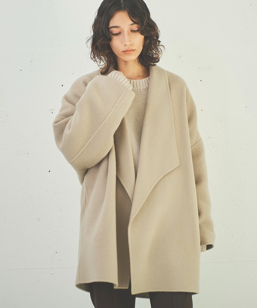 OUTERSUNSET（アウターサンセット）の「rever short coat（その他アウター・レディース・ベージュ/モカ・FREE）」の19枚目の写真