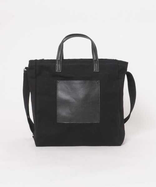 URBAN RESEARCH DOORS（アーバンリサーチドアーズ）の「2WAY キャンバスバッグ（トートバッグ・メンズ・ブラック/オフホワイト/カーキ・-）」の2枚目の写真