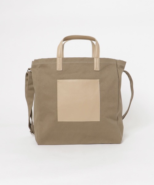 URBAN RESEARCH DOORS（アーバンリサーチドアーズ）の「2WAY キャンバスバッグ（トートバッグ・メンズ・ブラック/オフホワイト/カーキ・-）」の5枚目の写真