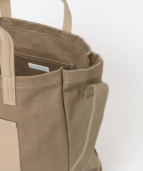 URBAN RESEARCH DOORS（アーバンリサーチドアーズ）の「2WAY キャンバスバッグ（トートバッグ・メンズ・ブラック/オフホワイト/カーキ・-）」の13枚目の写真