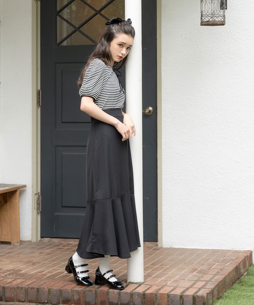 DearMyLoveRose（ディアマイラブローズ）の「オープンリボンパフ袖カットソー（Tシャツ/カットソー・レディース・ホワイト/ブラック/オフホワイト/ベビーピンク・MEDIUM/LARGE/X-LARGE/XX-LARGE）」の11枚目の写真