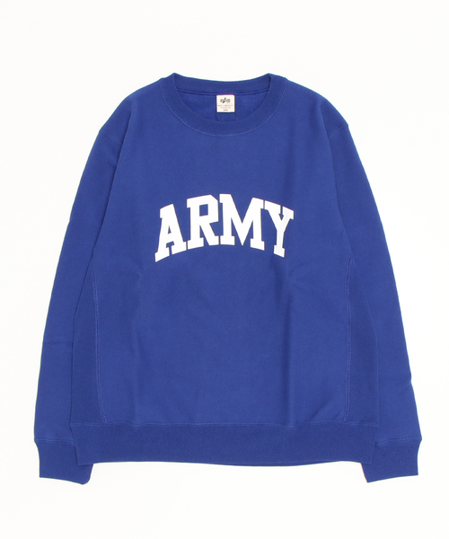 Alpha Industries（アルファインダストリーズ）の「ヴィンテージ クルーネックスウェット(ARMY)（スウェット・メンズ・ホワイト/ブラック/ヘザーグレー/ブルー・MEDIUM/LARGE/X-LARGE）」の4枚目の写真