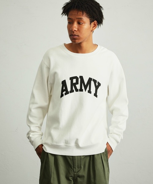 Alpha Industries（アルファインダストリーズ）の「ヴィンテージ クルーネックスウェット(ARMY)（スウェット・メンズ・ホワイト/ブラック/ヘザーグレー/ブルー・MEDIUM/LARGE/X-LARGE）」の2枚目の写真