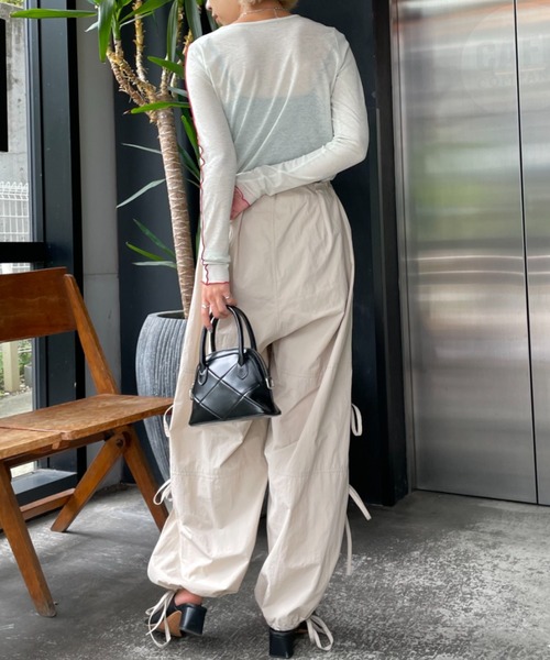 CIAOPANIC（チャオパニック）の「アームメローシアーTEE（Tシャツ/カットソー・レディース・ホワイト/ブラック/グリーン・FREE）」の12枚目の写真