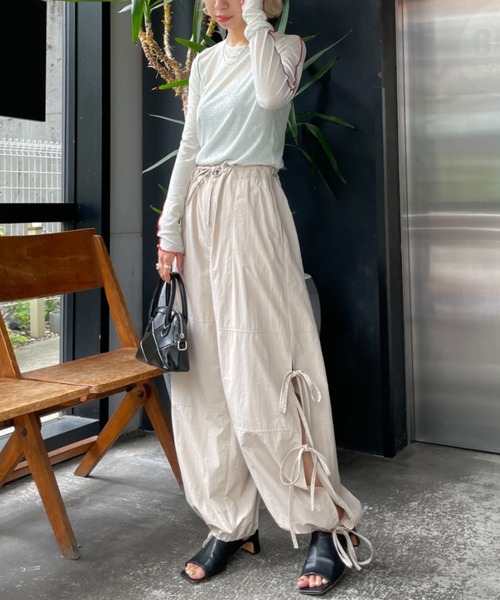 CIAOPANIC（チャオパニック）の「アームメローシアーTEE（Tシャツ/カットソー・レディース・ホワイト/ブラック/グリーン・FREE）」の22枚目の写真