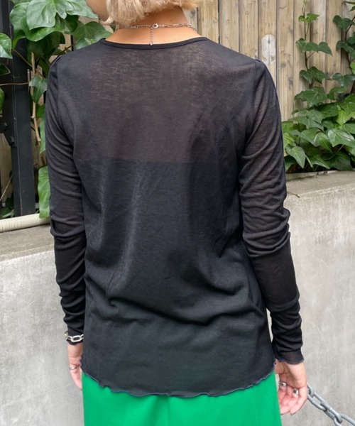 CIAOPANIC（チャオパニック）の「アームメローシアーTEE（Tシャツ/カットソー・レディース・ホワイト/ブラック/グリーン・FREE）」の4枚目の写真