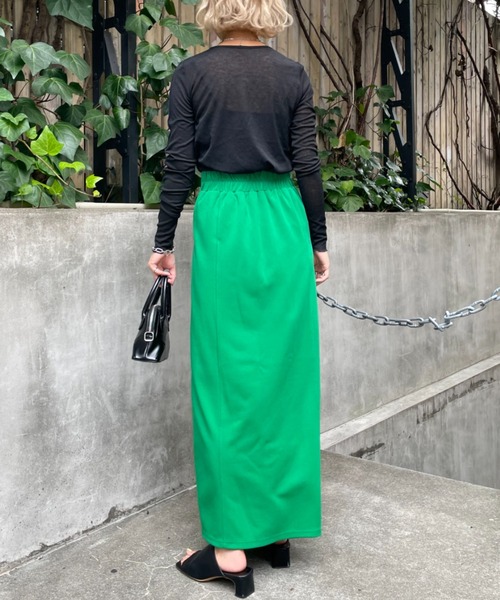 CIAOPANIC（チャオパニック）の「アームメローシアーTEE（Tシャツ/カットソー・レディース・ホワイト/ブラック/グリーン・FREE）」の18枚目の写真