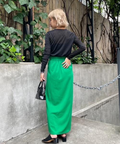 CIAOPANIC（チャオパニック）の「アームメローシアーTEE（Tシャツ/カットソー・レディース・ホワイト/ブラック/グリーン・FREE）」の14枚目の写真