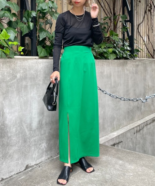 CIAOPANIC（チャオパニック）の「アームメローシアーTEE（Tシャツ/カットソー・レディース・ホワイト/ブラック/グリーン・FREE）」の20枚目の写真