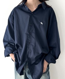 【POLOCHAMPS/ポロチャンプス】 別注 ビッグシルエット ワンポイント刺繍 オーバーサイズ 長袖シャツ