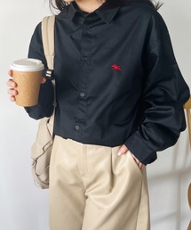 【POLOCHAMPS/ポロチャンプス】 別注 ビッグシルエット ワンポイント刺繍 オーバーサイズ 長袖シャツ