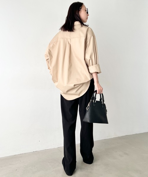 POLOCHAMPS(ポロチャンプス)の「【POLOCHAMPS/ポロチャンプス】 別注 ビッグシルエット ワンポイント刺繍 オーバーサイズ 長袖シャツ(シャツ/ブラウス・レディース・ブラック/ホワイト/ネイビー/ベージュ・M/L)」の17枚目の写真