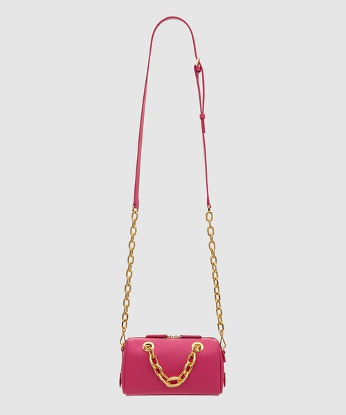 MCM(エムシーエム)の「【香水サンプル付き】ボストン バッグ - チェーン レザー(ハンドバッグ・レディース・ブラック/ピンク・mini)」の8枚目の写真