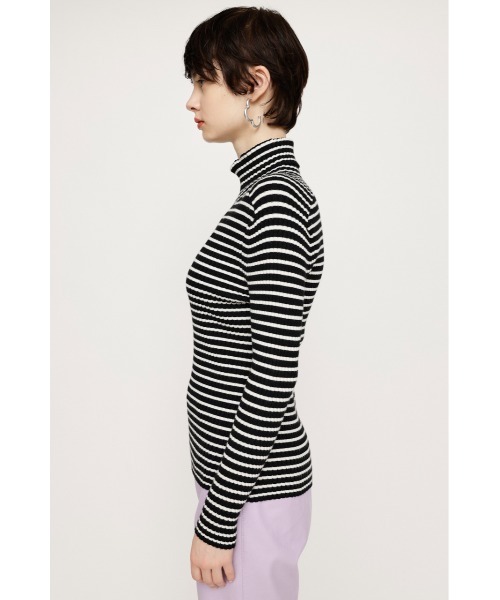 SLY(スライ)の「TURTLE RIB HG TOPS タートルネック リブ ハイゲージ トップス ニット(ニット/セーター・レディース・アイボリー/マルチ/ブラック・FREE)」の12枚目の写真