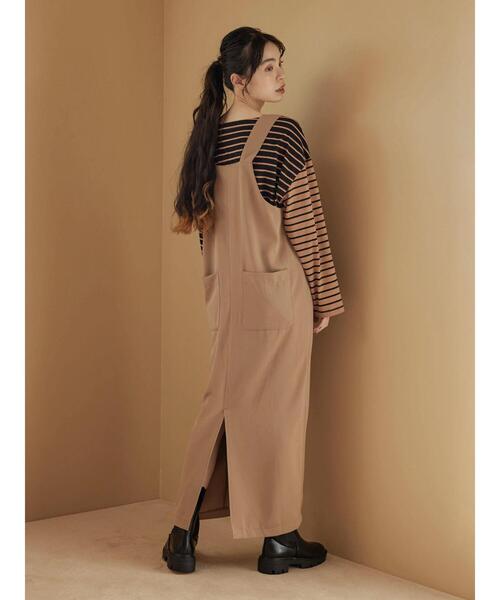 Sugar spoon(シュガースプーン)の「・SUGAR SPOON Vネックジャンスカ(ジャンパースカート・レディース・ブラック/ベージュ/グレイッシュベージュ・FREE)」の9枚目の写真