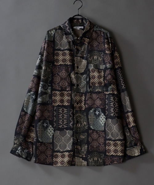 SITRY(シトリー)の「Oversize Drop shoulder print shirt/オーバーサイズ ドロップショルダー プリントシャツ(シャツ/ブラウス・メンズ・ホワイト/ブラック/ベージュ/ブラウン・LL/M/L)」の4枚目の写真