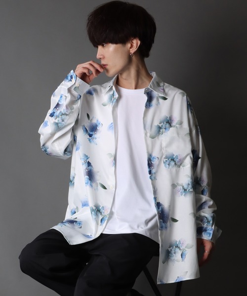 SITRY(シトリー)の「Oversize Drop shoulder print shirt/オーバーサイズ ドロップショルダー プリントシャツ(シャツ/ブラウス・メンズ・ホワイト/ブラック/ベージュ/ブラウン・LL/M/L)」の14枚目の写真