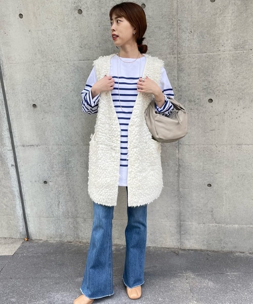 SHENERY（シーナリー）の「パネルボーダーカットソー（Tシャツ/カットソー・レディース・ブルー/ブラック・FREE）」の15枚目の写真