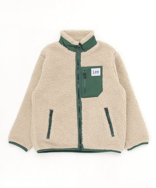 Lee(リー)の「Lee/リー キッズ エステルボアスタンドZIPブルゾン(ブルゾン・キッズ・ネイビー/ベージュ・140/150/130)」の9枚目の写真