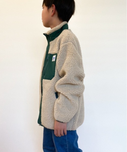 Lee(リー)の「Lee/リー キッズ エステルボアスタンドZIPブルゾン(ブルゾン・キッズ・ネイビー/ベージュ・140/150/130)」の6枚目の写真