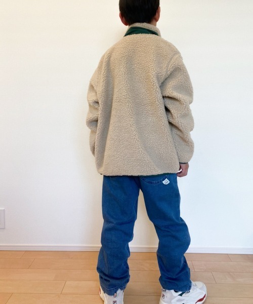 Lee(リー)の「Lee/リー キッズ エステルボアスタンドZIPブルゾン(ブルゾン・キッズ・ネイビー/ベージュ・140/150/130)」の7枚目の写真