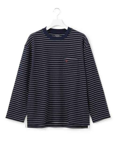 J.PRESS YORK STREET（ジェイプレスヨークストリート）の「【UNISEX】リップルボーダー Tシャツ（Tシャツ/カットソー・メンズ・ベージュ系1/グレー系1/ネイビー系1・SMALL/MEDIUM/LARGE）」の3枚目の写真