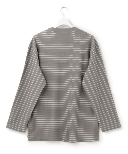 J.PRESS YORK STREET（ジェイプレスヨークストリート）の「【UNISEX】リップルボーダー Tシャツ（Tシャツ/カットソー・メンズ・ベージュ系1/グレー系1/ネイビー系1・SMALL/MEDIUM/LARGE）」の5枚目の写真