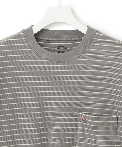 J.PRESS YORK STREET（ジェイプレスヨークストリート）の「【UNISEX】リップルボーダー Tシャツ（Tシャツ/カットソー・メンズ・ベージュ系1/グレー系1/ネイビー系1・SMALL/MEDIUM/LARGE）」の10枚目の写真