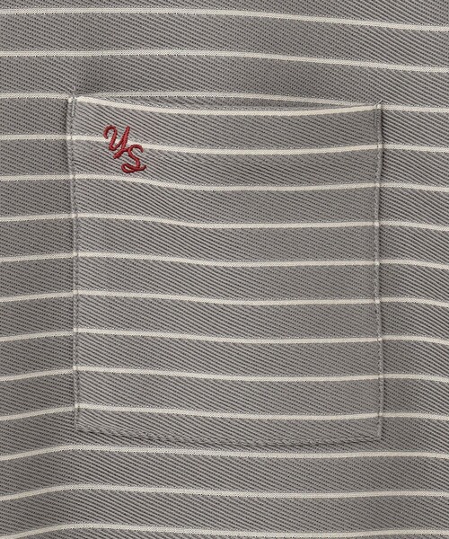 J.PRESS YORK STREET（ジェイプレスヨークストリート）の「【UNISEX】リップルボーダー Tシャツ（Tシャツ/カットソー・メンズ・ベージュ系1/グレー系1/ネイビー系1・SMALL/MEDIUM/LARGE）」の4枚目の写真
