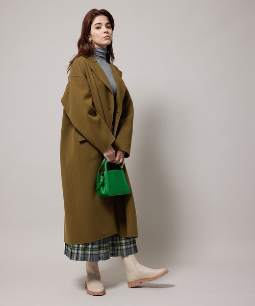 ROPE'（ロペ）の「起毛メルトンリバーチェスターコート（チェスターコート・レディース・ブラック/ダークブラウン/キナリ・38/36）」の7枚目の写真