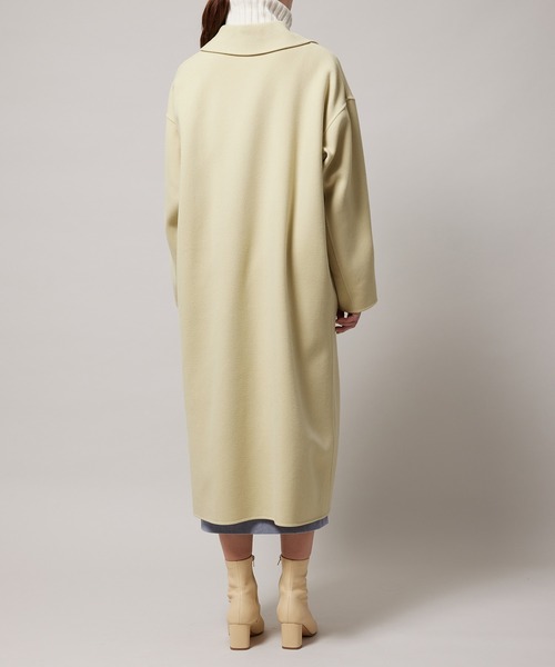 極美品✨ロペ　22AW 5.2万　メルトンリバーコート　ゆったり38 薄黄色 ROPE'（ロペ）の「起毛メルトンリバーチェスターコート（チェスター