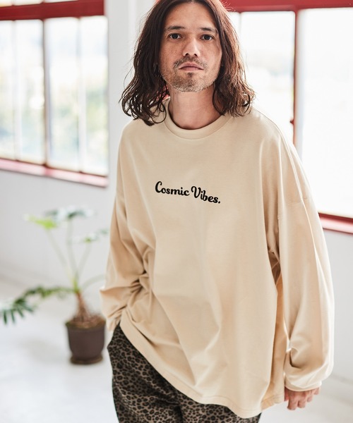 CAMBIO(カンビオ)の「mlt4079- プリントロンT -(蝶々)(Tシャツ/カットソー・メンズ・ホワイト/ベージュ/パープル・S/M/L/XL)」の4枚目の写真