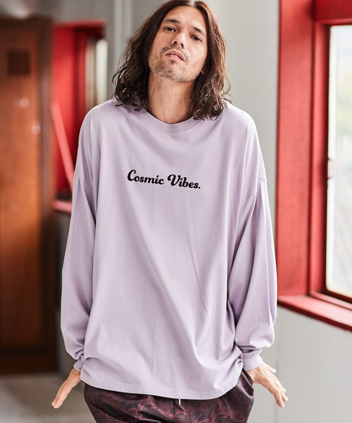 CAMBIO(カンビオ)の「mlt4079- プリントロンT -(蝶々)(Tシャツ/カットソー・メンズ・ホワイト/ベージュ/パープル・S/M/L/XL)」の9枚目の写真