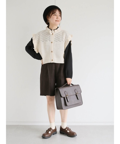 ehka sopo（エヘカソポ）の「スタンドフリルブラウス（シャツ/ブラウス・レディース・キナリ/ブラック/オフホワイト/グレー・ﾌﾘ-）」の5枚目の写真