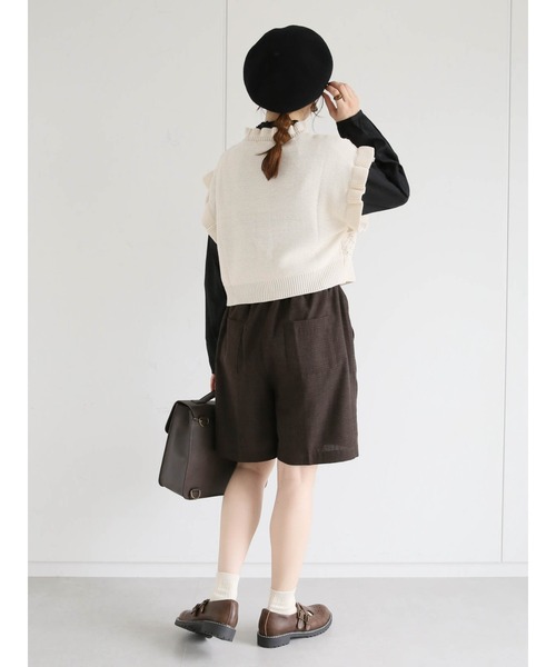 ehka sopo（エヘカソポ）の「スタンドフリルブラウス（シャツ/ブラウス・レディース・キナリ/ブラック/オフホワイト/グレー・ﾌﾘ-）」の6枚目の写真