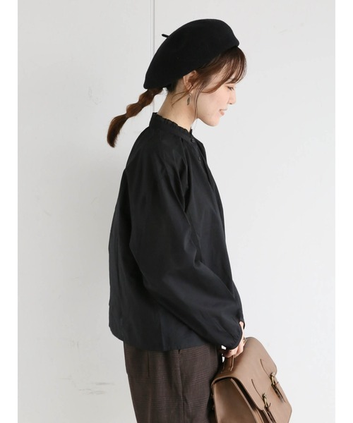 ehka sopo（エヘカソポ）の「スタンドフリルブラウス（シャツ/ブラウス・レディース・キナリ/ブラック/オフホワイト/グレー・ﾌﾘ-）」の10枚目の写真