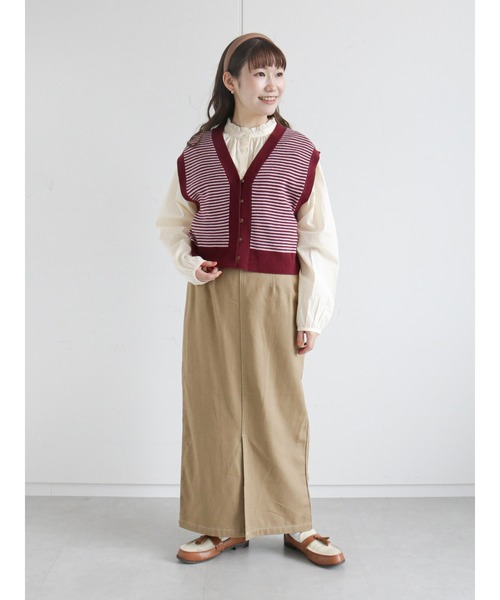 ehka sopo（エヘカソポ）の「スタンドフリルブラウス（シャツ/ブラウス・レディース・キナリ/ブラック/オフホワイト/グレー・ﾌﾘ-）」の12枚目の写真